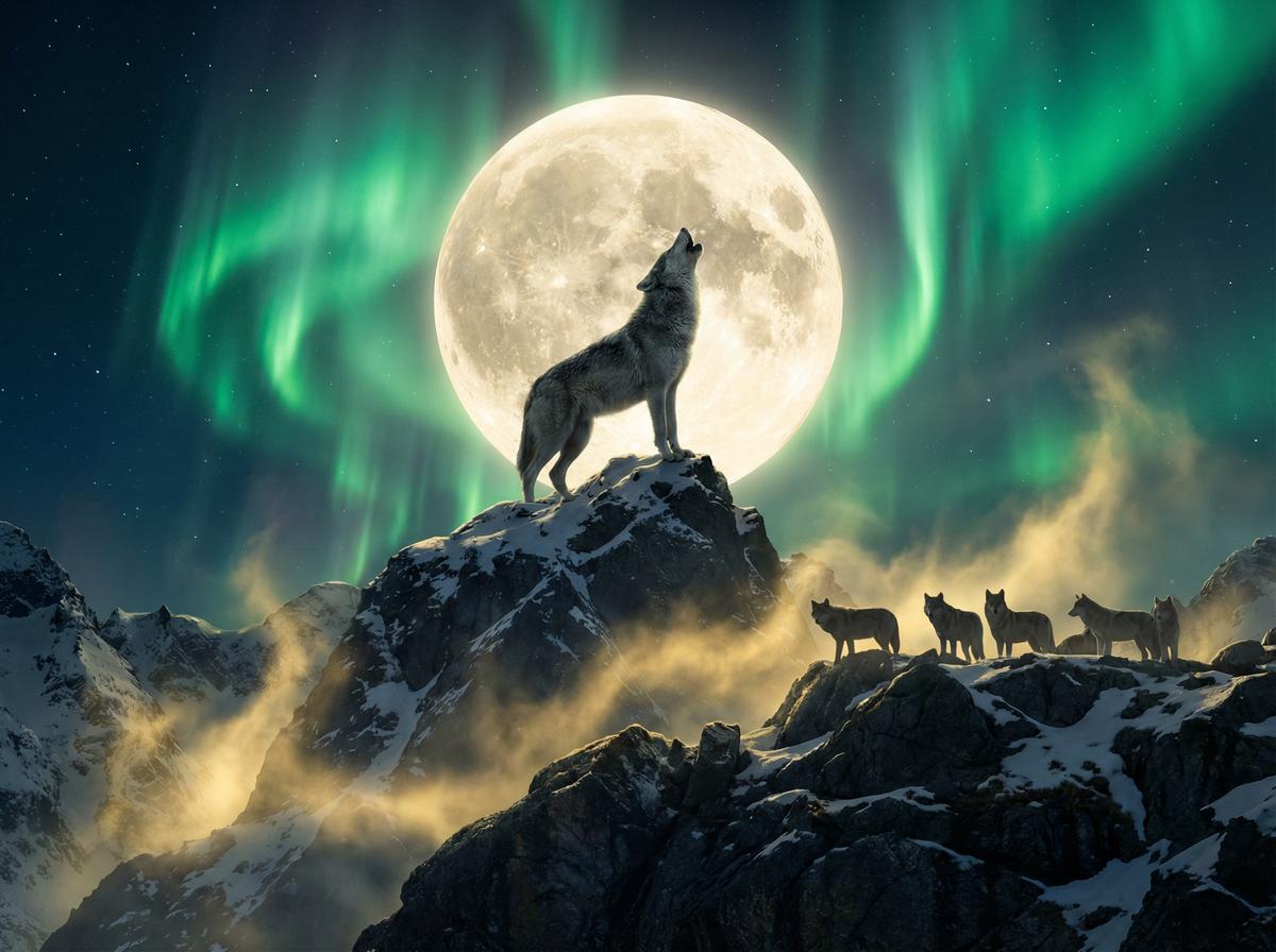 午夜大片灰狼月夜嚎叫视频